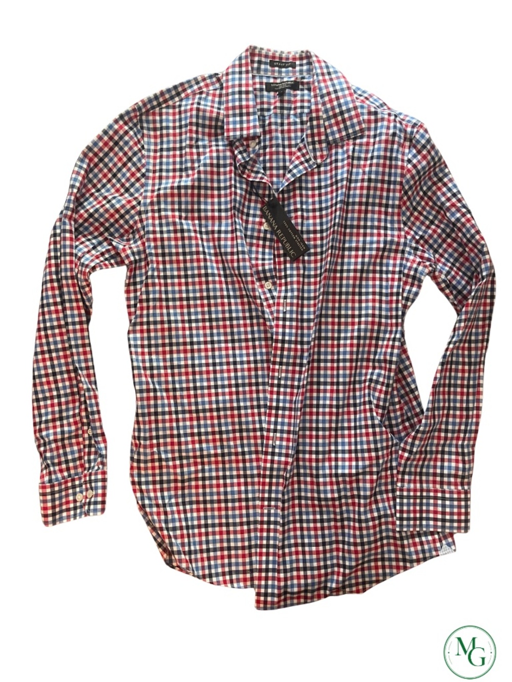 NWT Banana Republic Grant Fit Plaid Shirt L